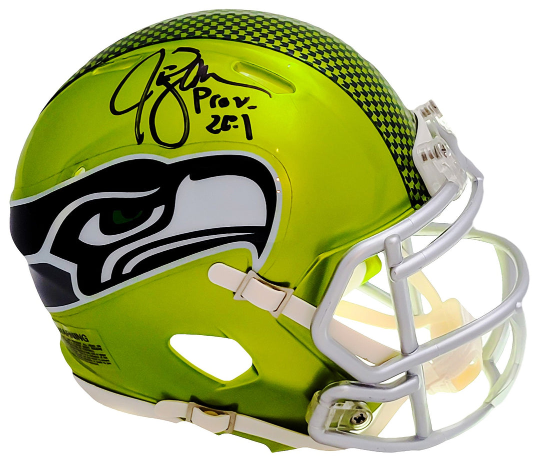 Jim Zorn Signed Seattle Seahawks Flash Green Speed Mini Helmet MCS Holo