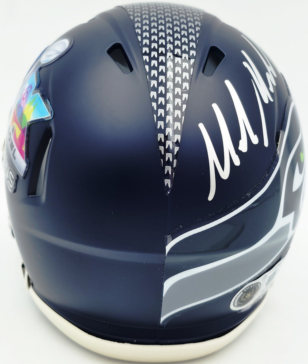Mike Macdonald Signed Seahawks SB LX Champions Speed Mini Helmet BAS