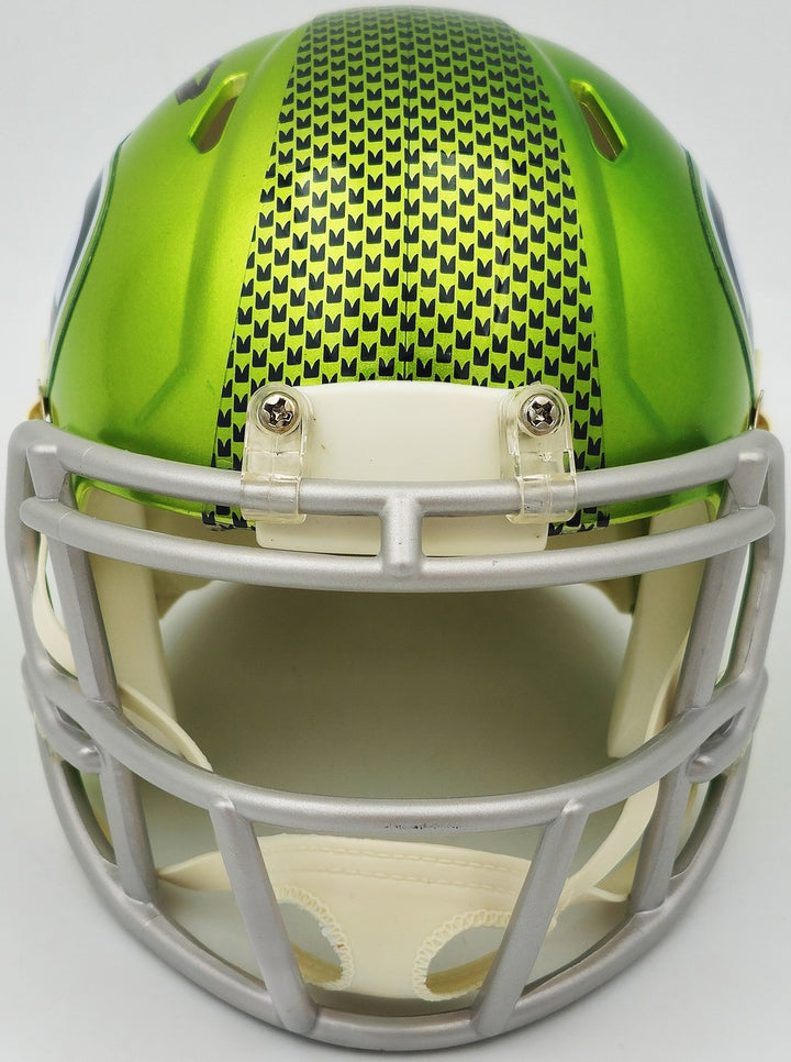Kenneth Walker III Signed Seahawks Flash Green Speed Mini Helmet Beckett Witness