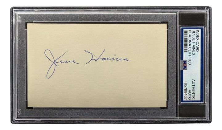 Jesse Haines Signed Index Card St. Louis Cardinals PSA/DNA