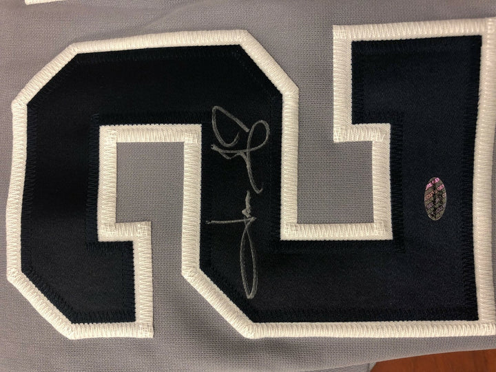 Jason Giambi signed Gray TB Custom Stitched Baseball Jersey XL - Leaf Authentics