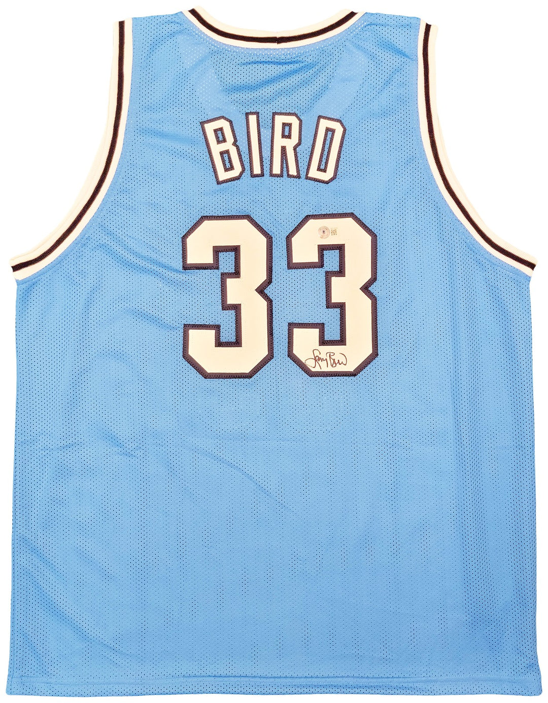 Indiana State Sycamores Larry Bird Autographed Signed Baby Blue Jersey Beckett