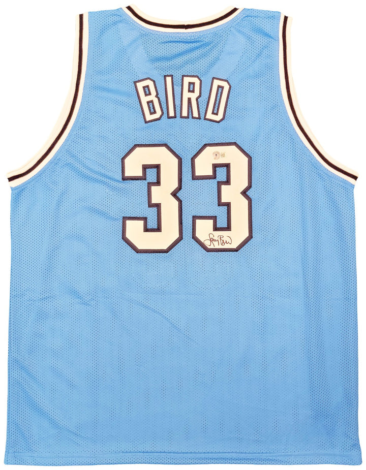 Indiana State Sycamores Larry Bird Autographed Signed Baby Blue Jersey Beckett