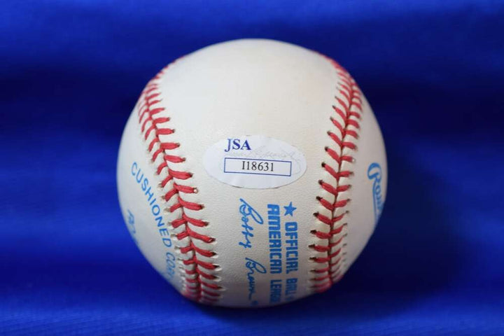 Bob Feller JSA COA Autograph OAL American League Signed Baseball HOF 68