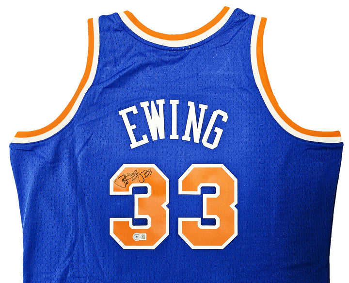 Knicks Patrick Ewing Auto Blue AUTH Mitchell Ness 91-92 Swingman Jersey XL BAS