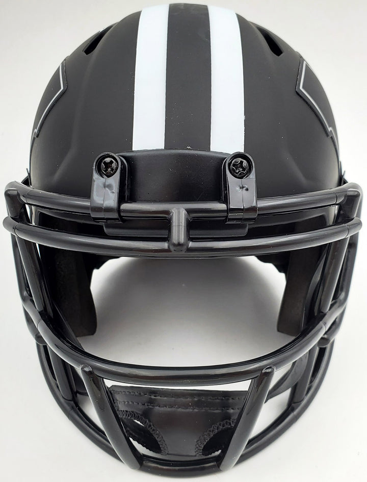 Russell Wilson Signed Wisconsin Badgers Black Eclipse Speed Mini Helmet RW Holo