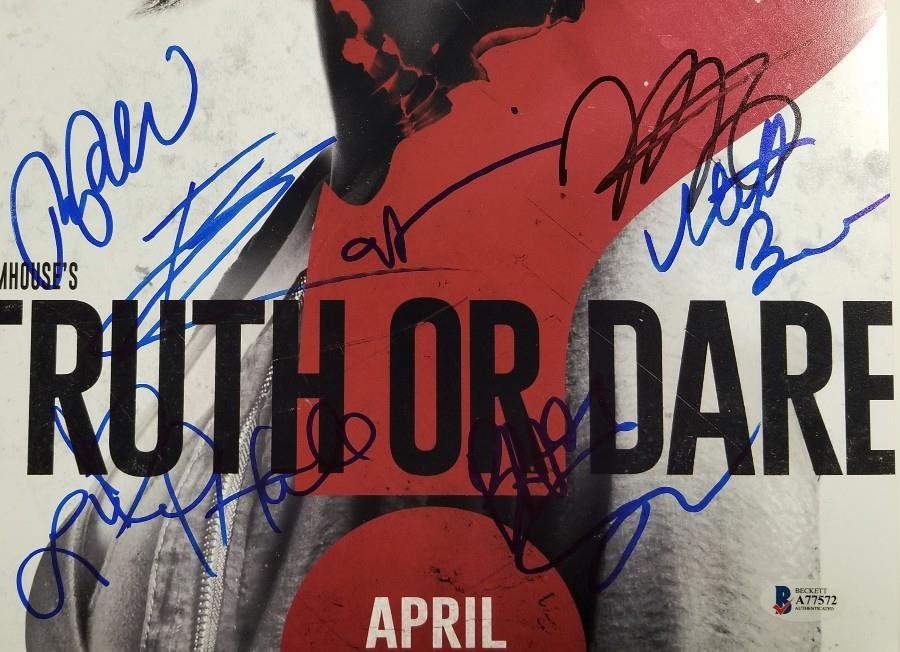 TRUTH OR DARE Cast (7) Signed 11x14 Photo HALE POSEY Autos ~ Beckett BAS COA