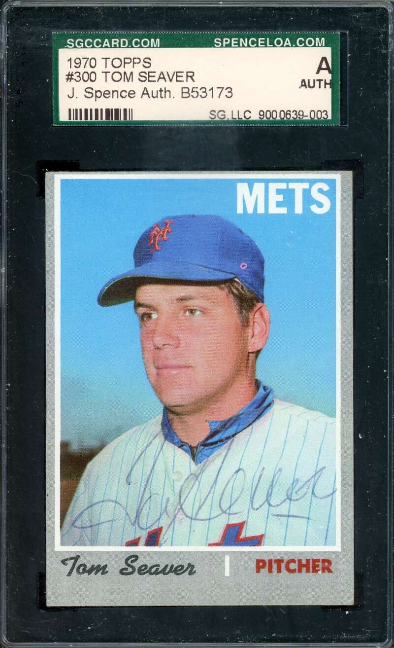 Tom Seaver SGC Coa Vintage Signed 1970 Topps Autograph