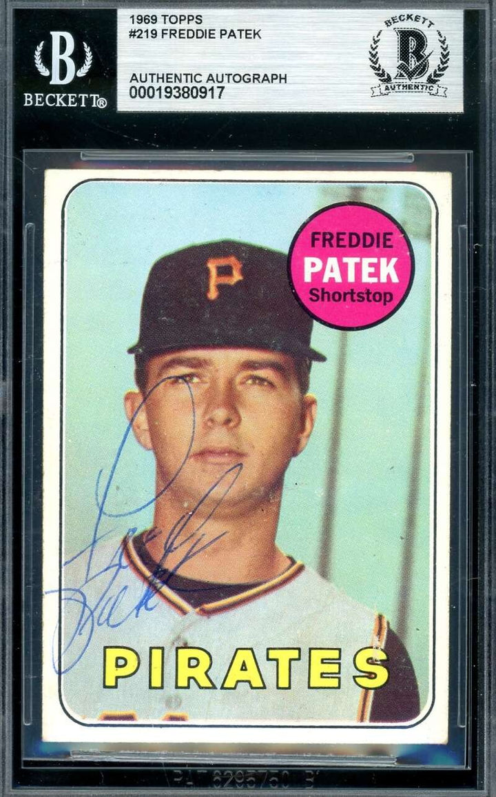 Freddie Patek Beckett BAS Vintage Signed 1969 Topps Rookie Autograph Pirates