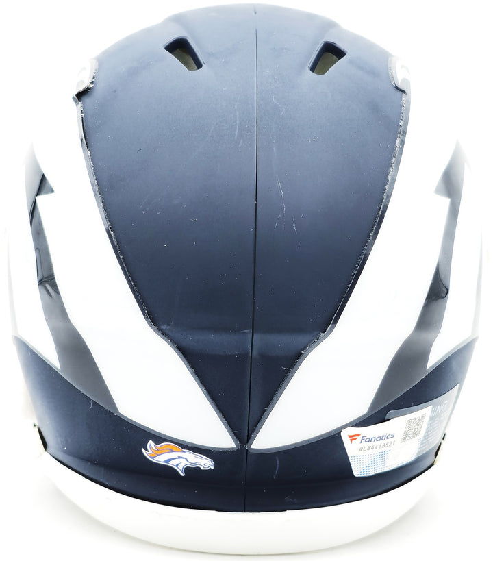 Russell Wilson Signed Denver Broncos AMP Blue Speed Mini Helmet Fanatics Holo