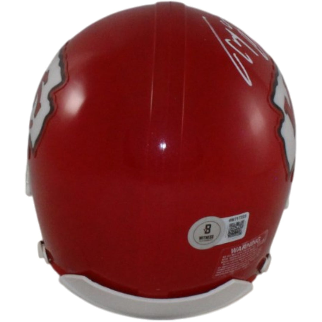 Tony Gonzalez Autographed Kansas City Chiefs VSR4 Mini Helmet HOF Beckett 56416