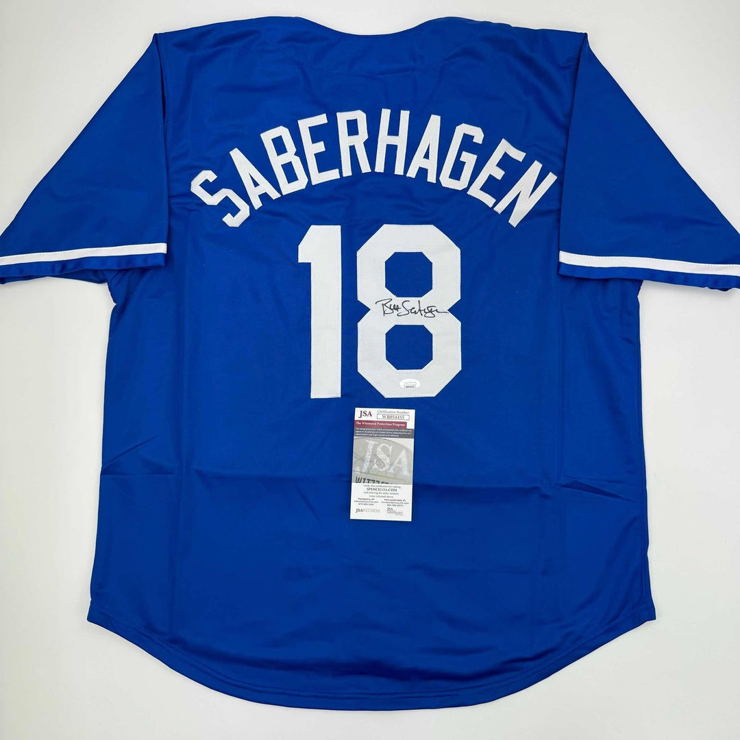 Autographed/Signed Bret Saberhagen Kansas City Dark Blue Jersey JSA COA