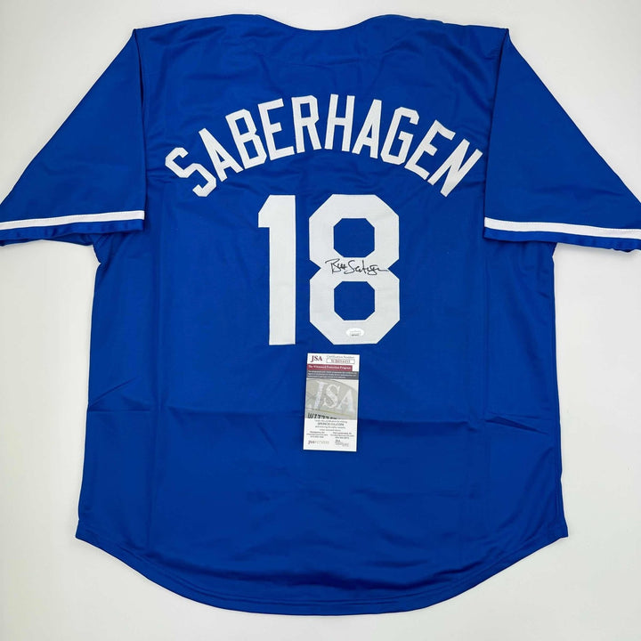 Autographed/Signed Bret Saberhagen Kansas City Dark Blue Jersey JSA COA
