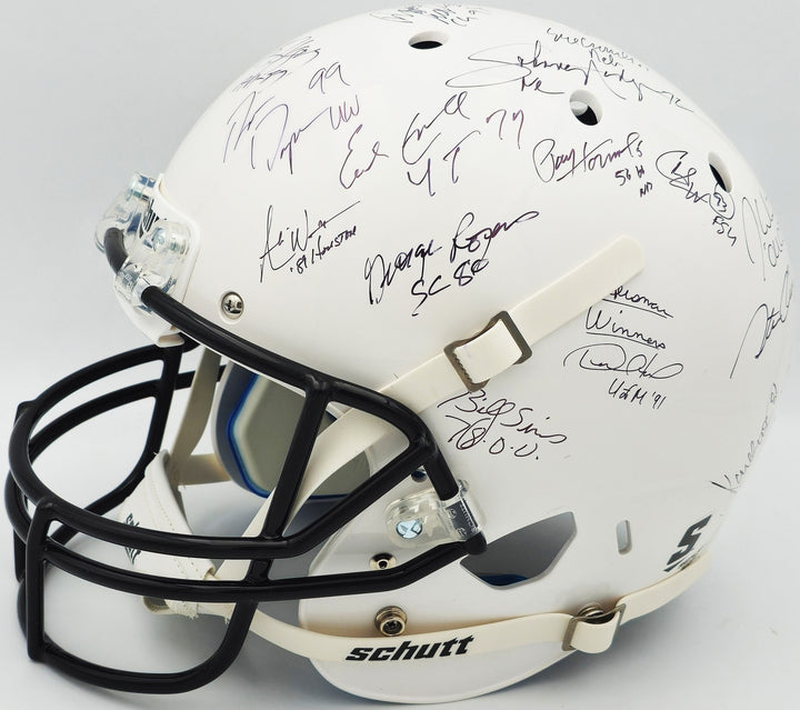 CFB Heisman Winners Signed Shutt Auth FS Helmet 24 Sigs Barry Sanders Steiner