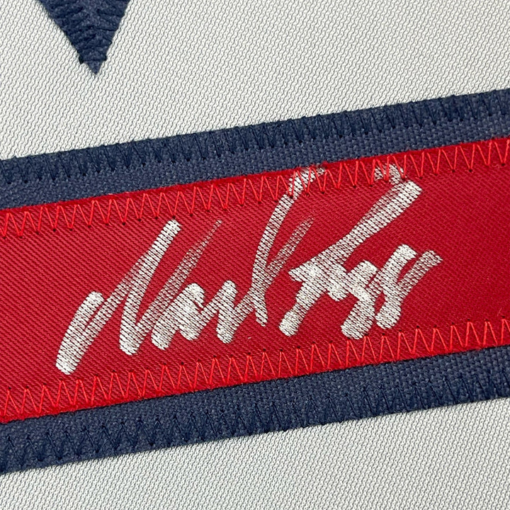 FRAMED Autographed/Signed WADE BOGGS 33x42 Boston Grey Jersey JSA COA