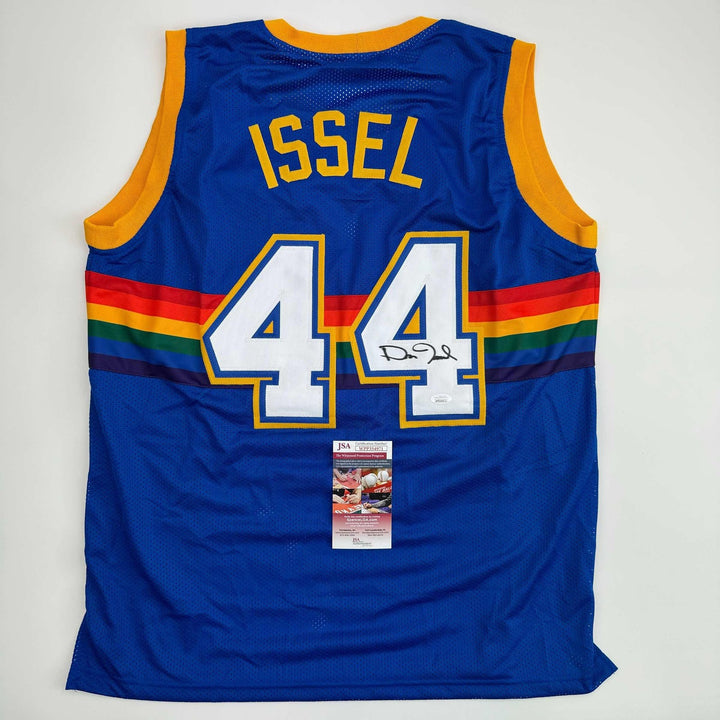 Autographed/Signed Dan Issel Denver Blue Retro Rainbow Jersey JSA COA