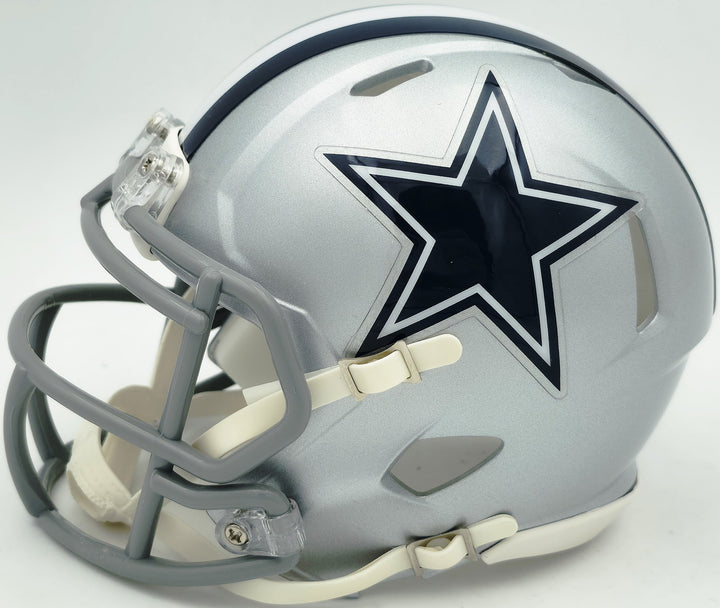 Micah Parson Signed Dallas Cowboys Silver Speed Mini Helmet Fanatics Holo