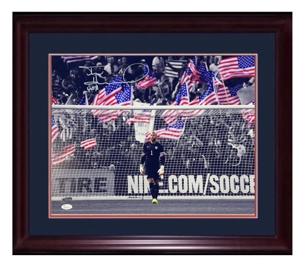Tim Howard Signed 16x20 Framed Team Usa Flag Soccer Photo World Cup Auto Jsa Coa
