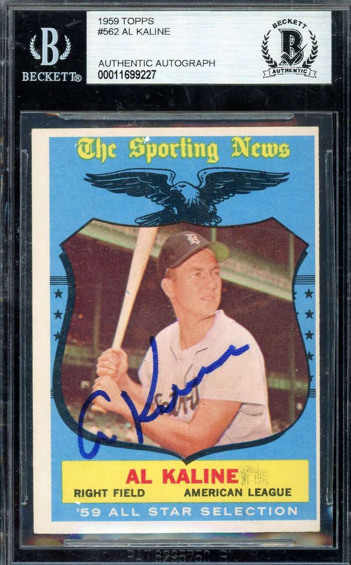 Al Kaline Beckett BAS Signed 1959 Topps All Star Autograph