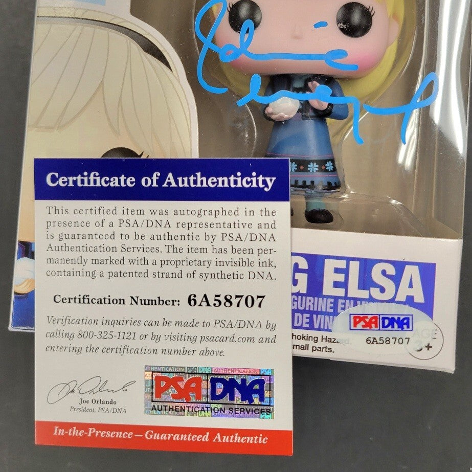 Idina Menzel signed Disney Frozen Young Elsa Funko Pop! autograph ~ PSA/DNA COA
