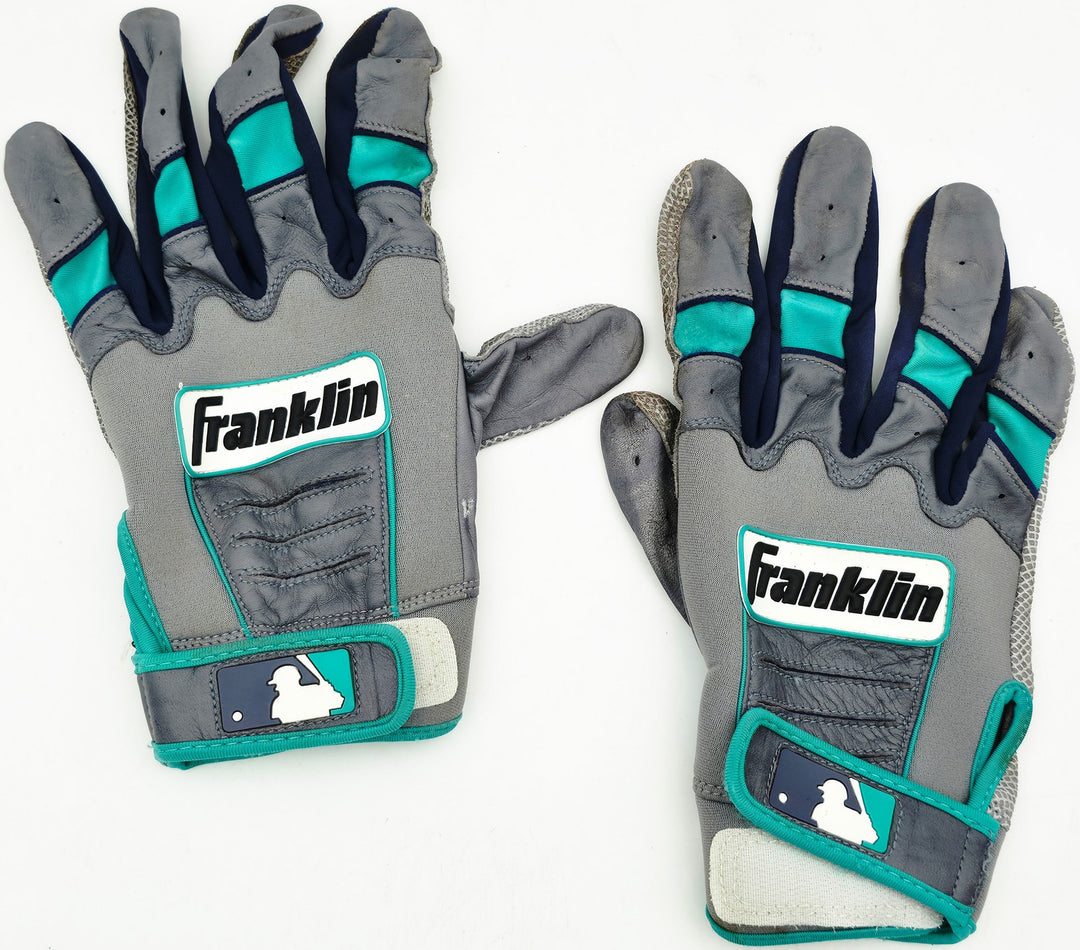 Robinson Cano Signed Gray & Teal Franklin Game Used Batting Gloves Mariners