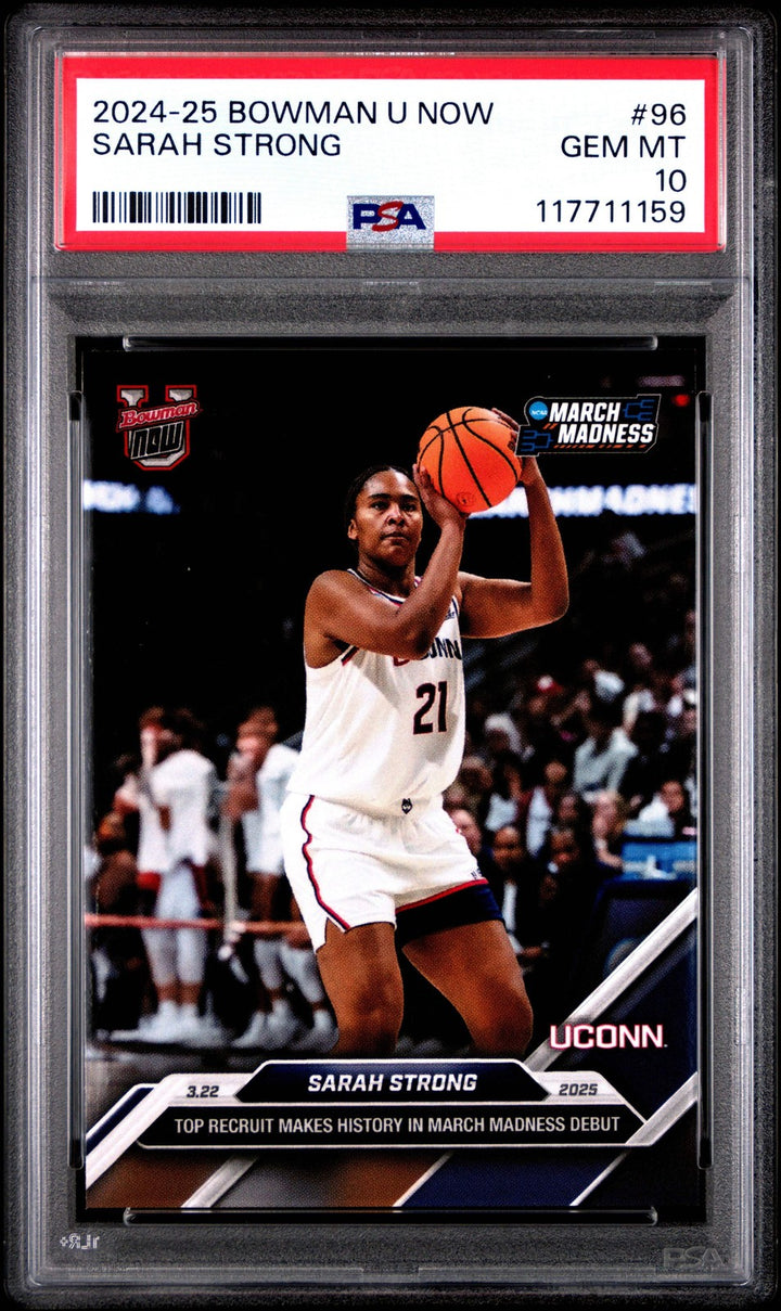Graded 2024 Topps Bowman U Now Sarah Strong #96 Rookie RC Basketball Card PSA 10