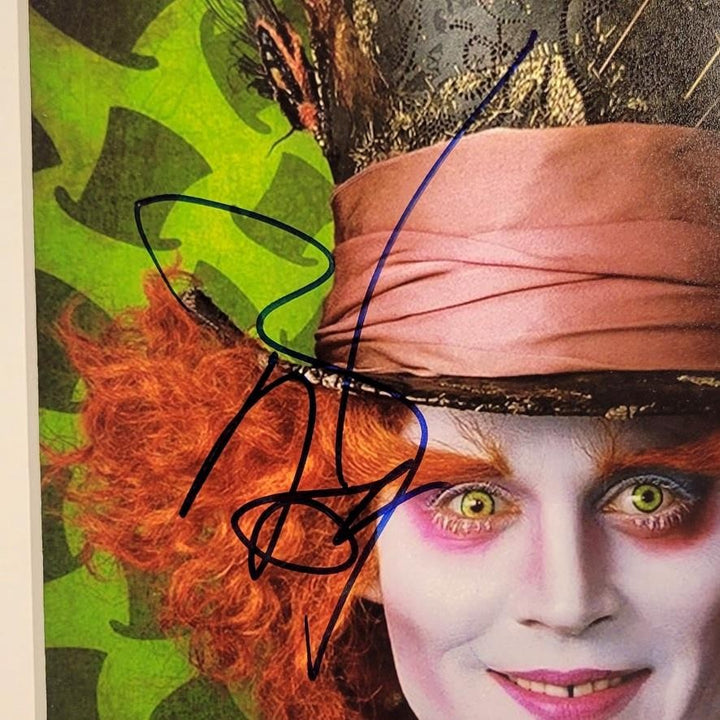 Johnny Depp & Tim Burton signed Alice 11x15 Matted Photo Display ~ JSA / PSA