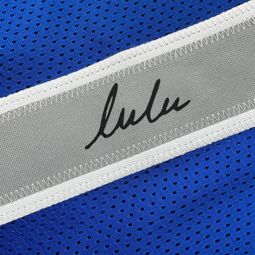 Facsimile Autographed Luka Doncic Dallas Blue Reprint Laser Auto Jersey Men's XL