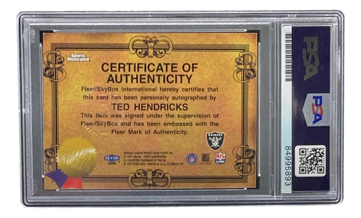 Ted Hendricks Signed 1999 Fleer Sports Illustrated Trading Card PSA/DNA