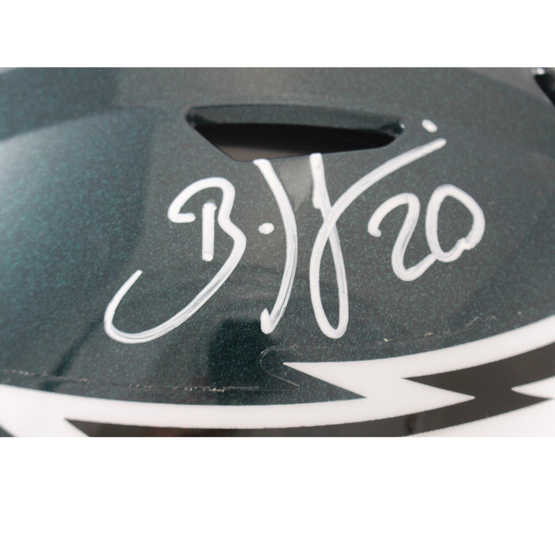 Brian Dawkns Signed Philadelphia Eagles Speedflex Helmet Beckett Witness 55779