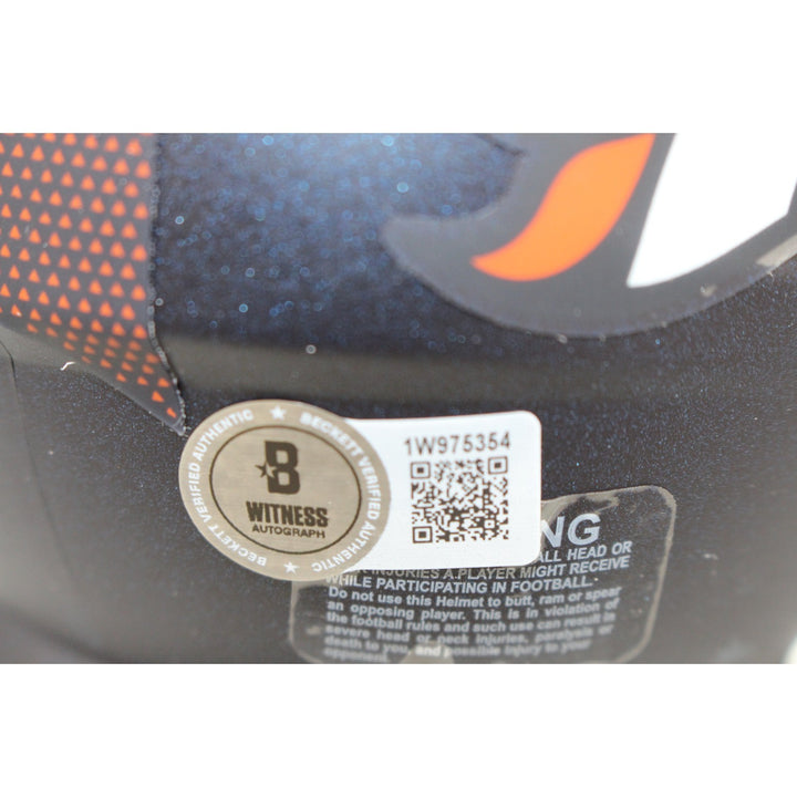 Talanoa Hufanga Autographed Denver Broncos Mini Helmet Beckett Witness 53448