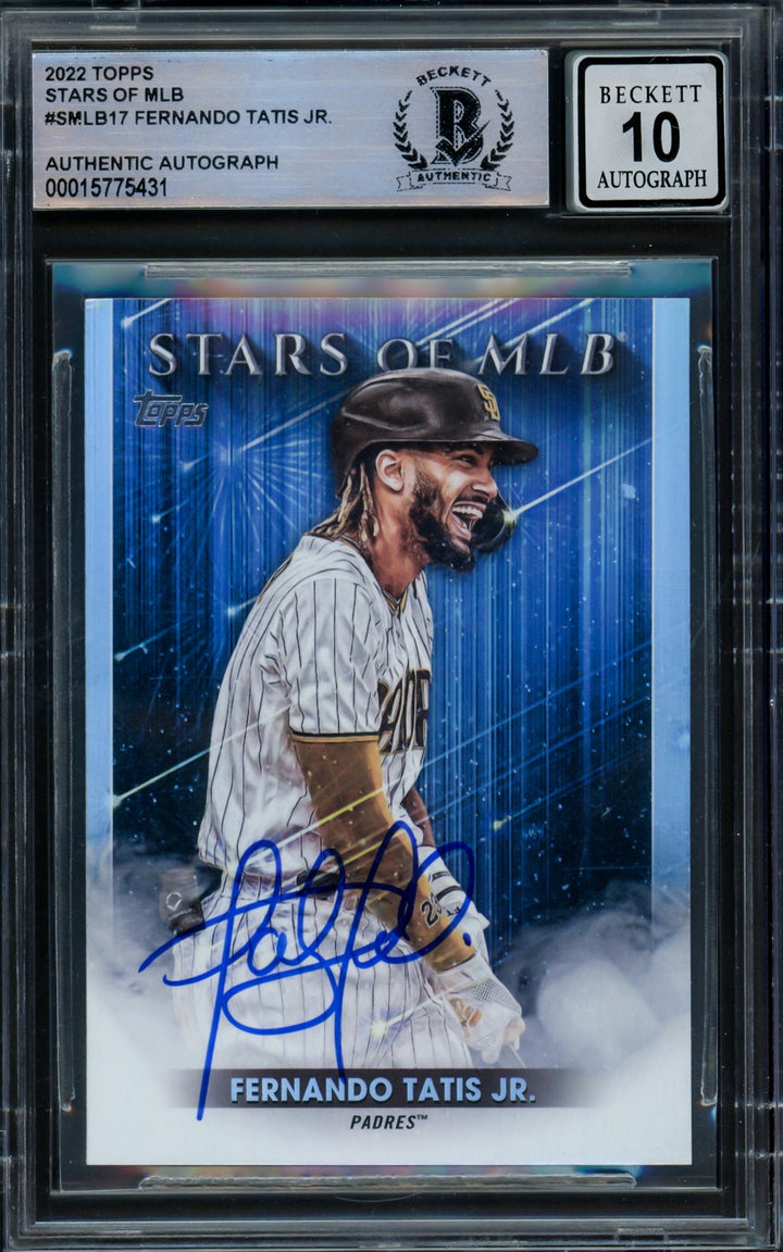 Fernando Tatis Jr. Signed 2022 Topps Stars of MLB Card SMLB-17 Sig 10 Beckett