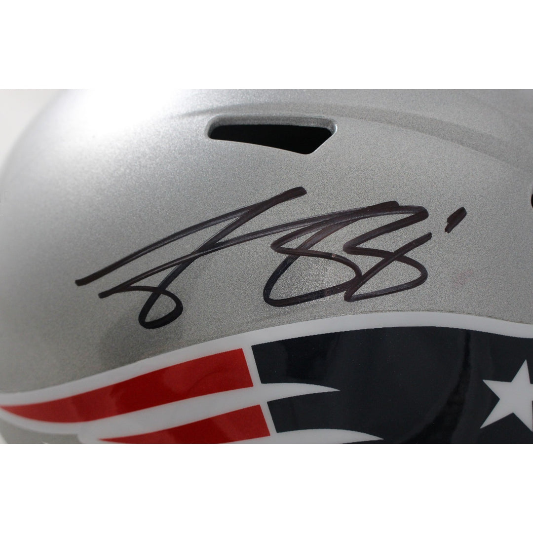 AJ Brown Signed New England Patriots F/S Helmet Beckett Witnessed 57977