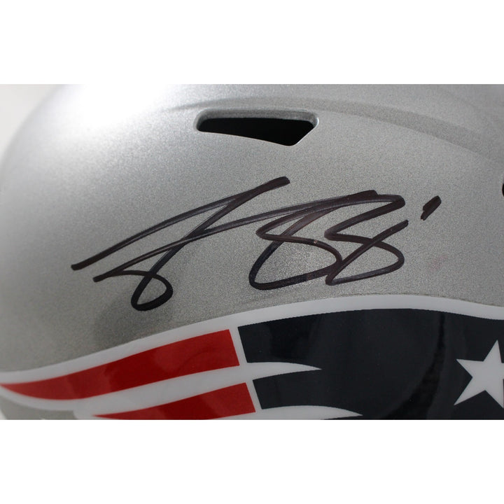 AJ Brown Signed New England Patriots F/S Helmet Beckett Witnessed 57977