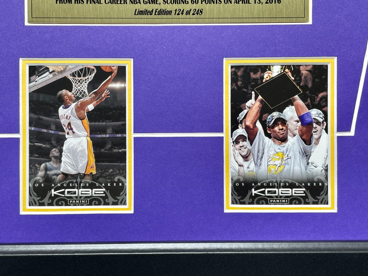Kobe Bryant Final Lakers Game Used Confetti / Last Season Ticket Framed #D/248