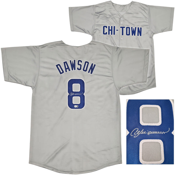Chicago Cubs Andre Dawson Signed Gray Jersey Beckett Witness