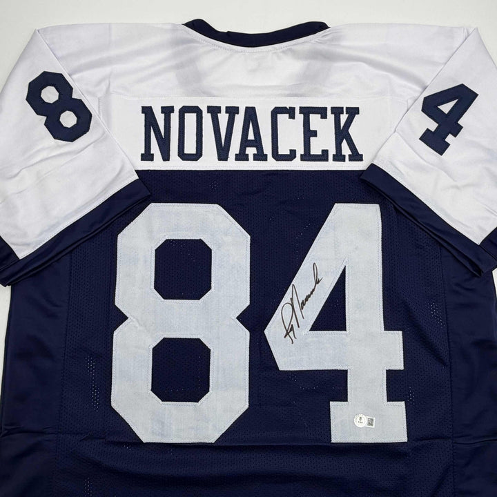 Autographed/Signed JAY NOVACEK Dallas Thanksgiving Day Jersey JSA COA