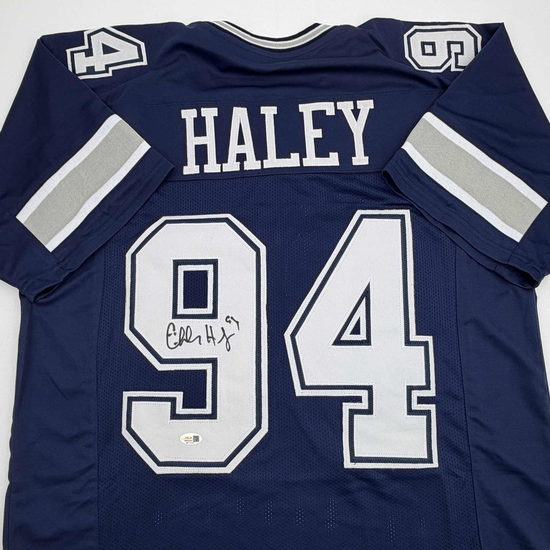 Autographed/Signed Charles Haley Dallas Blue Football Jersey JSA COA