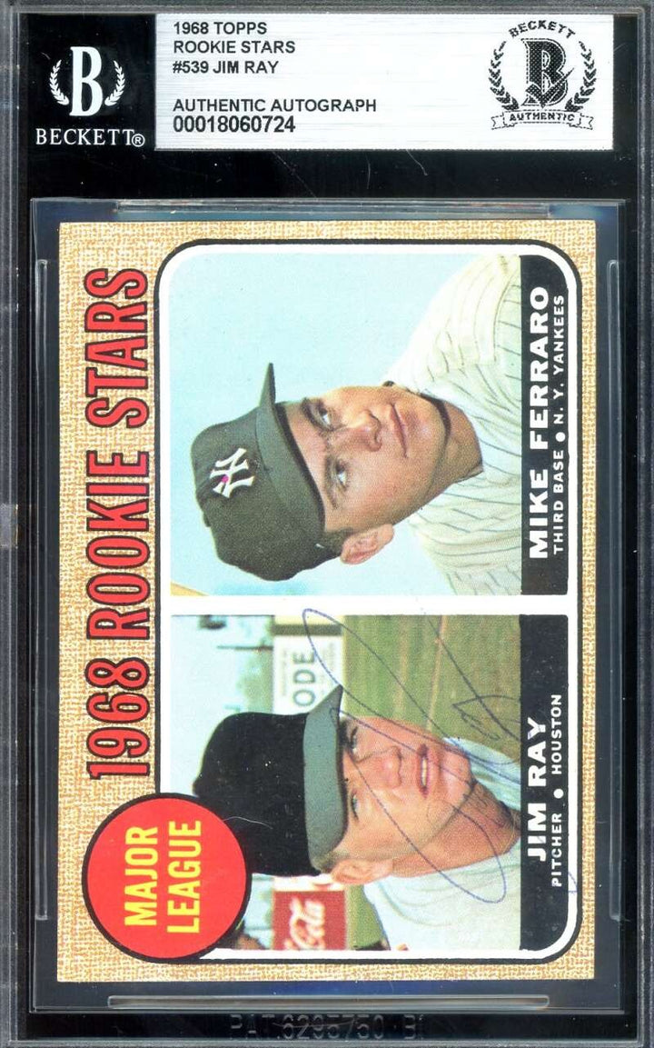 Jim Ray Beckett BAS Signed 1968 Topps Rookie Stars Autograph
