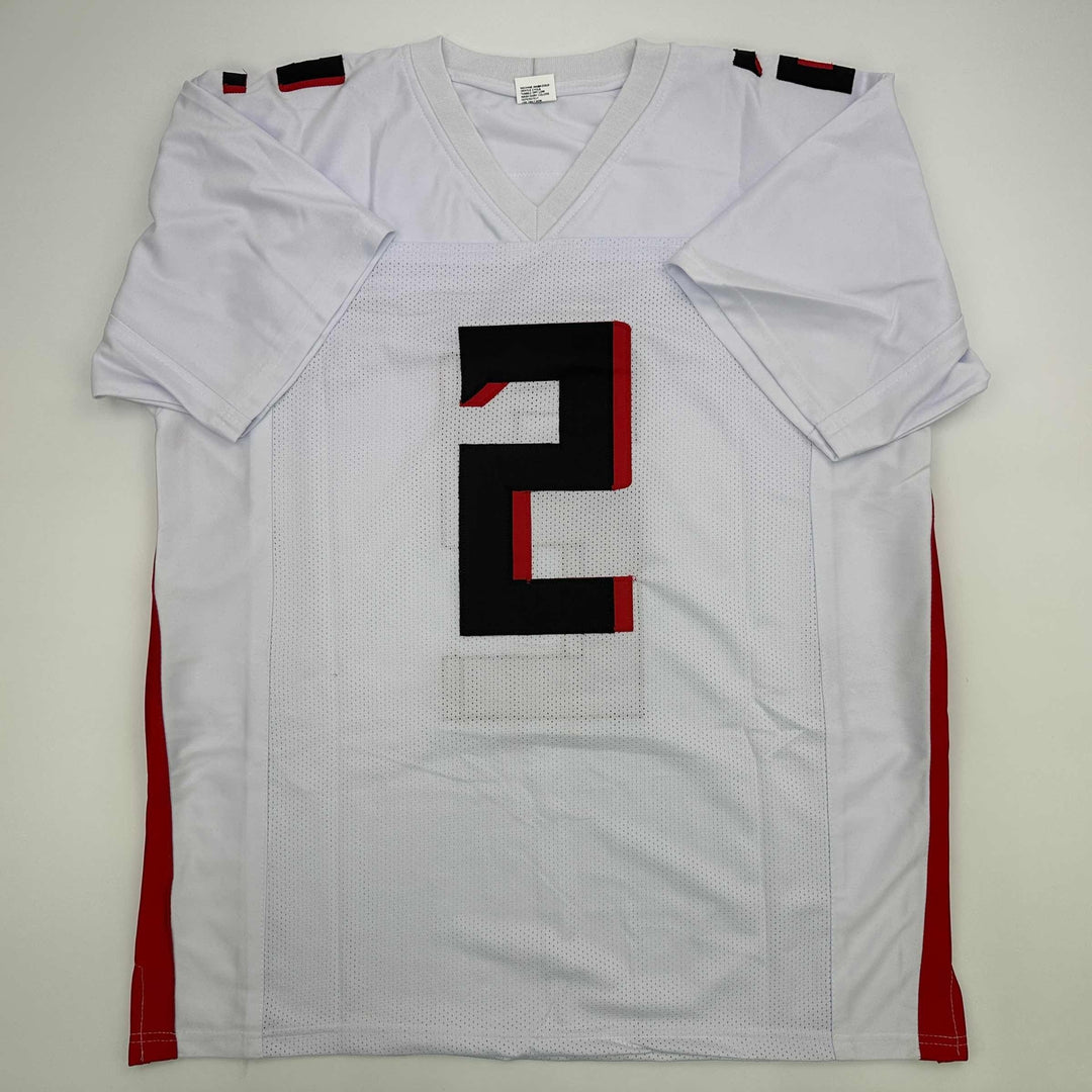 Facsimile Autographed Matt Ryan Atlanta White Reprint Jersey Size Men's XL