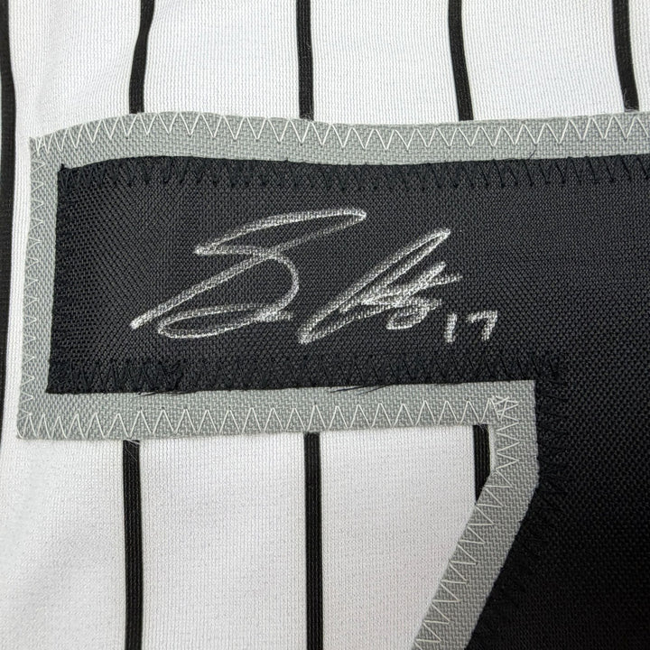 Autographed/Signed Sam Antonacci Chicago Pinstripe Jersey Beckett BAS COA