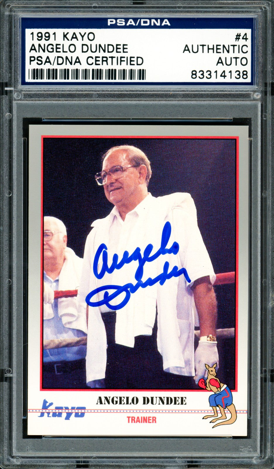 Angelo Dundee Autographed 1991 Kayo Card #4 Trainer PSA/DNA #83314138