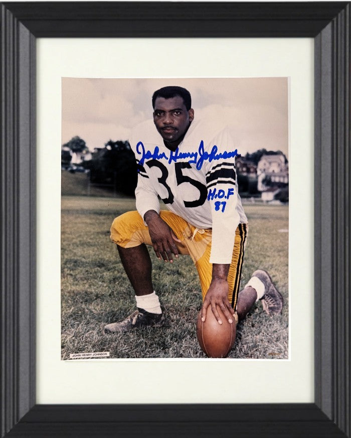 John Henry Johnson signed Pittsburgh Steelers 8x10 Photo HOF 87 Framed- COA
