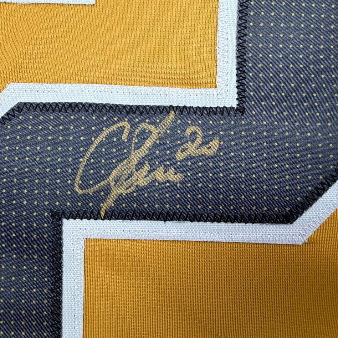 Autographed/Signed Chandler Stephenson Las Vegas Gold Jersey Beckett COA