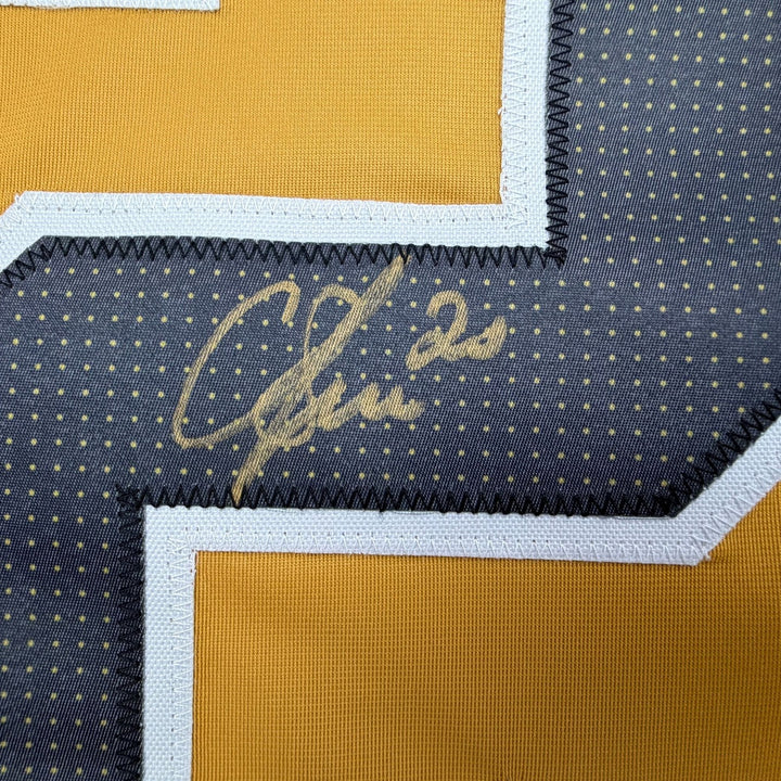 Autographed/Signed Chandler Stephenson Las Vegas Gold Jersey Beckett COA