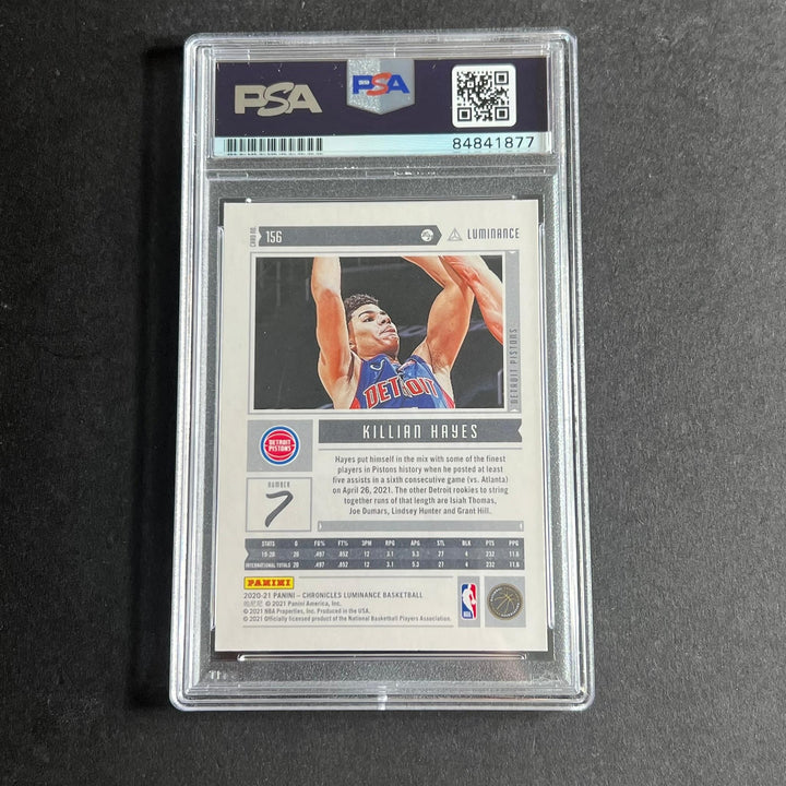 2020-21 Panini Luminance #156 Killian Hayes Signed Card AUTO PSA Slabbed RC Pist