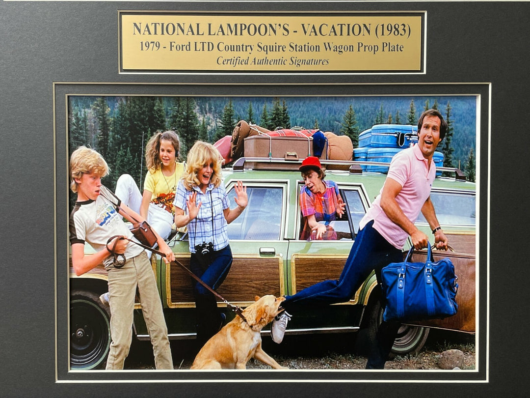 Vacation Chevy Chase Beverly D'Angelo Signed Car License Plate Framed BAS Photo