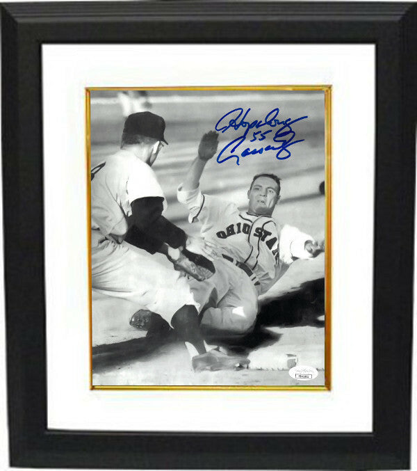 Howard "Hopalong" Cassady signed Ohio State Baseball 8x10 Photo Framed w/55- JSA