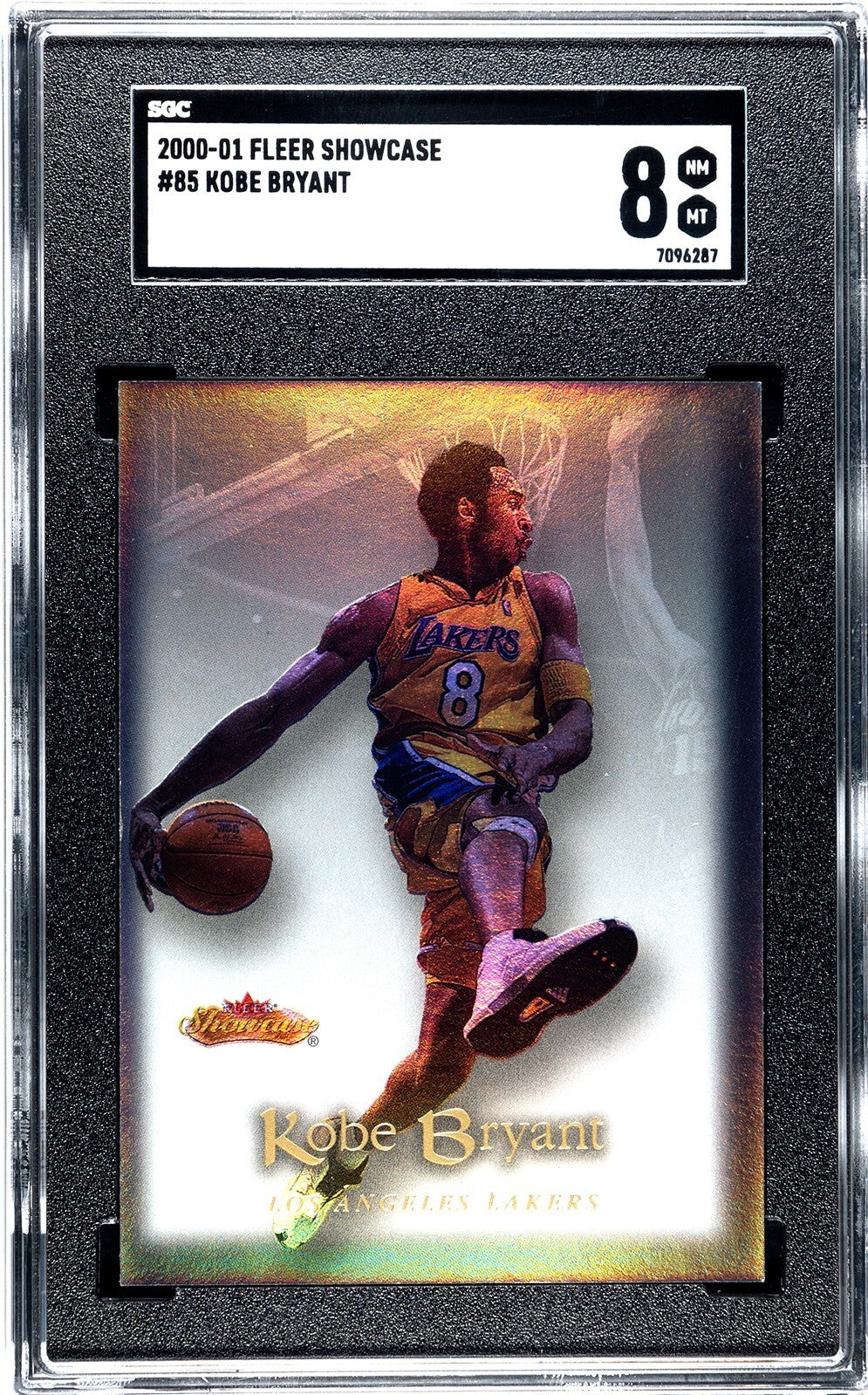 Kobe Bryant 2000-01 Fleer Showcase Card #85 LA Lakers- SGC Graded 8 NM-MT