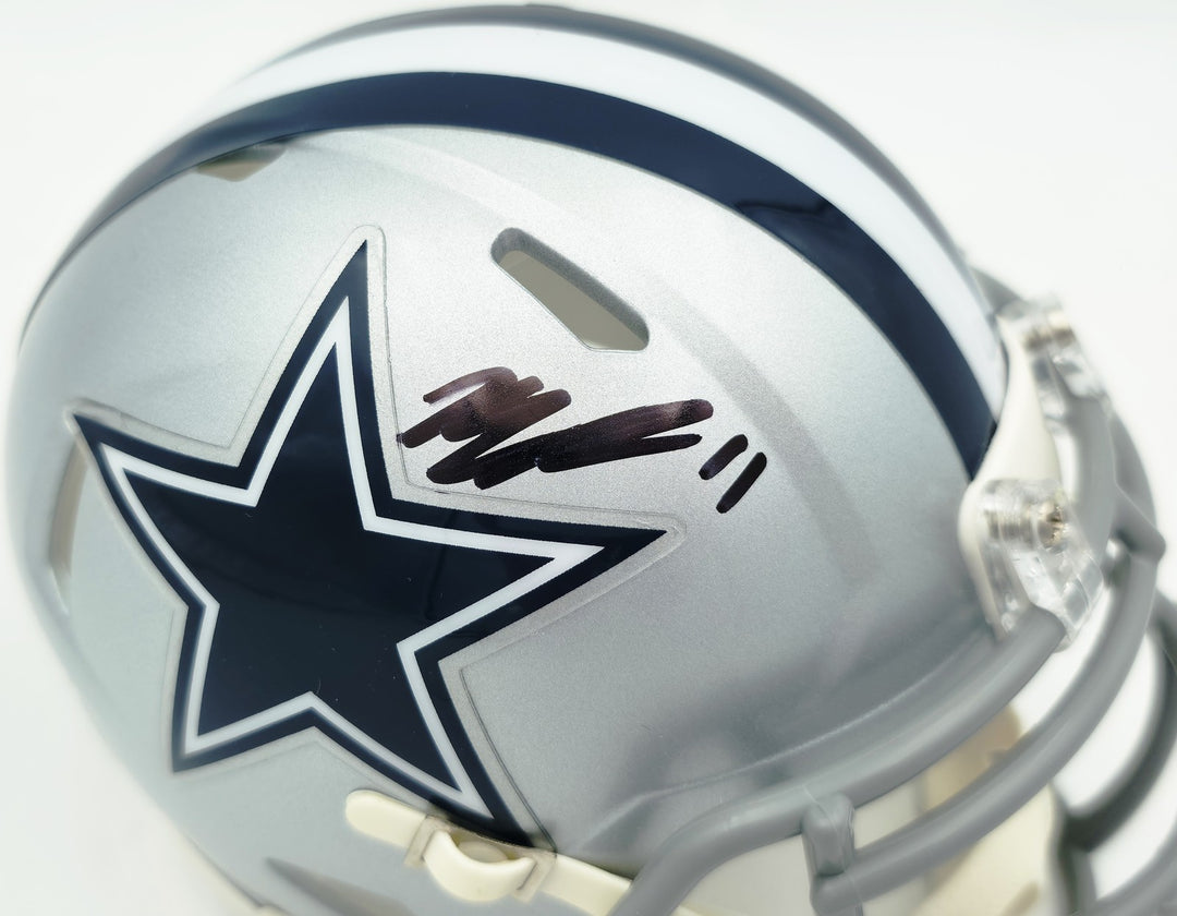 Micah Parson Signed Dallas Cowboys Silver Speed Mini Helmet Fanatics Holo